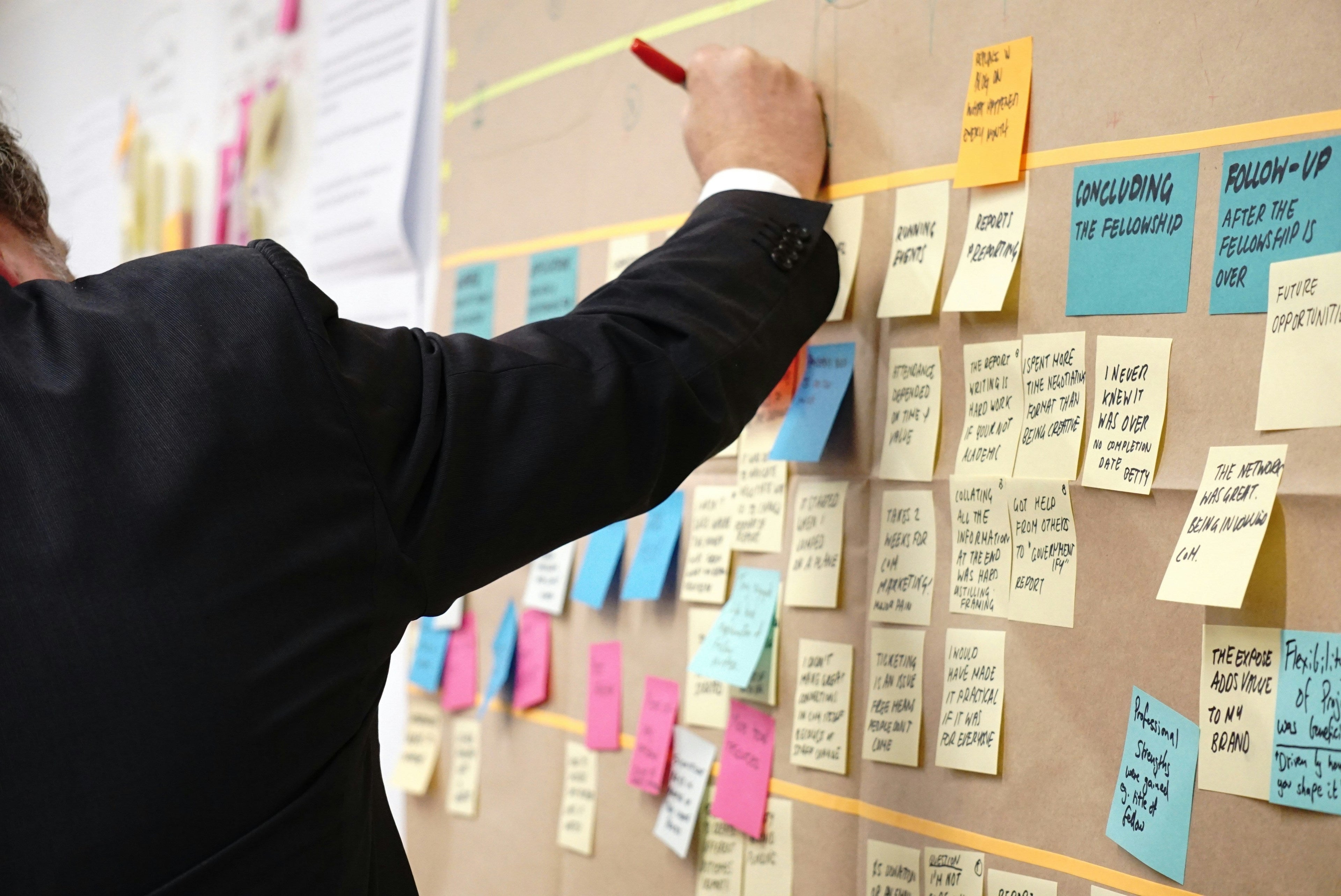 Project planning sticky notes supporting common mistakes in first-time Shopify builds
