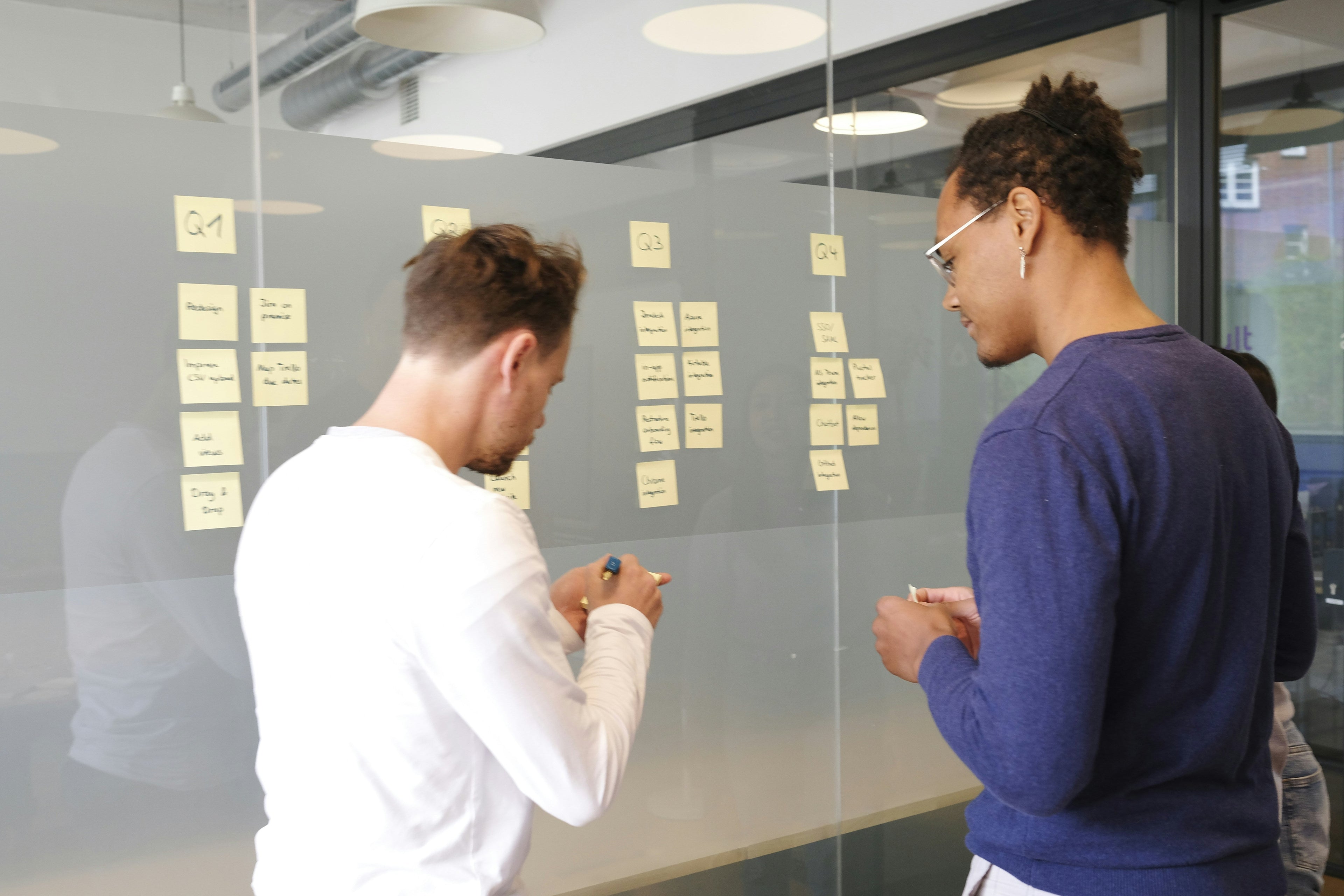 Strategy sprint sticky notes supporting long-term Shopify store expansion planning